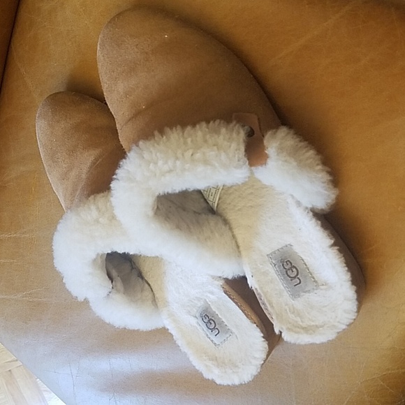 Ugg classic chestnut brown fur slippers mules shoes - Picture 2 of 8